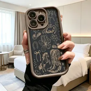 Western Cowboy Style Phone Case for iPhone 17 16 15 14 Pro Max 13 12 11 X  XS Plus Shockproof Anti Scratch Protective Slim TPU Cover iPhone  case