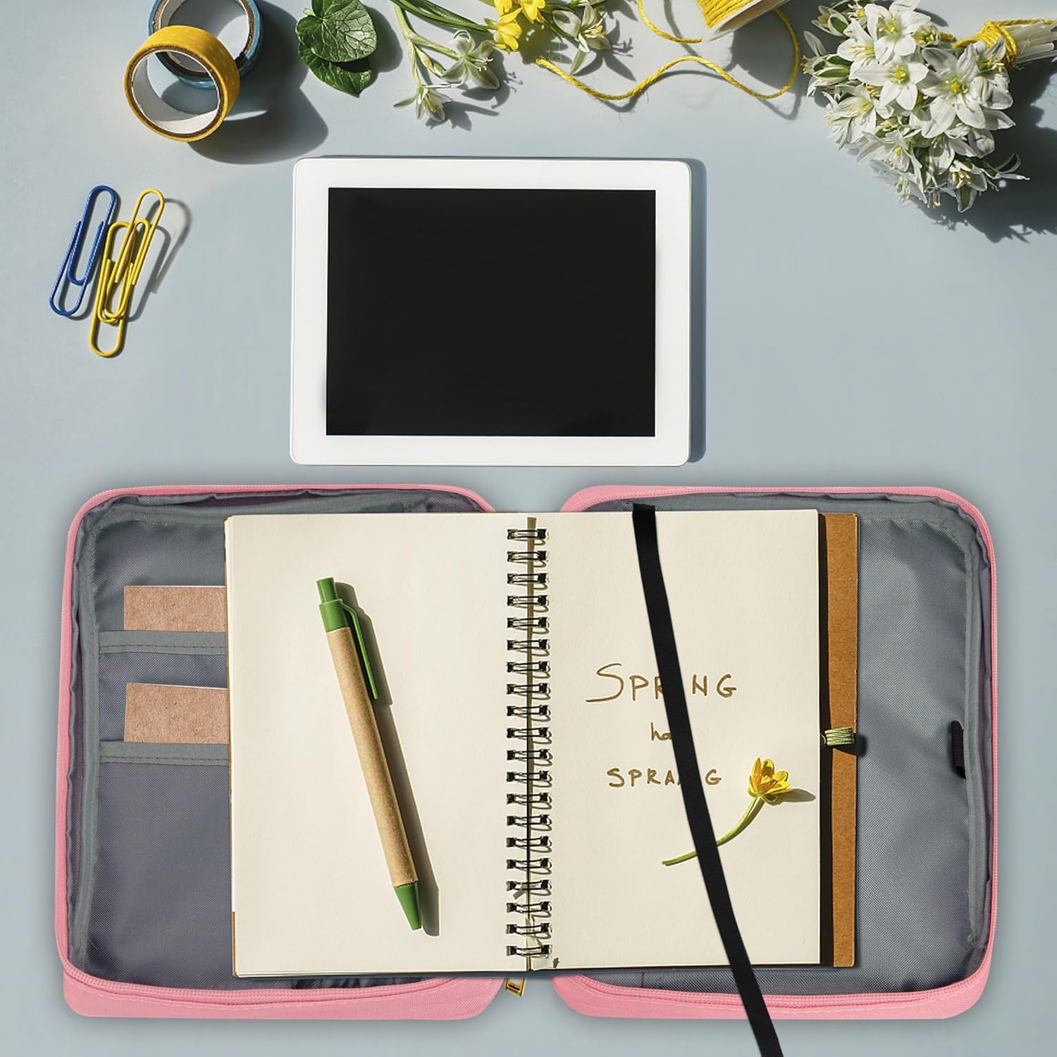 Bible Cover for Women, Bible Holder, Bible Cover Carrier Carrying Organizer Bag, Zipper and Pockets for Standard Size Bible, Gift for Women boy (Pink-Rose)