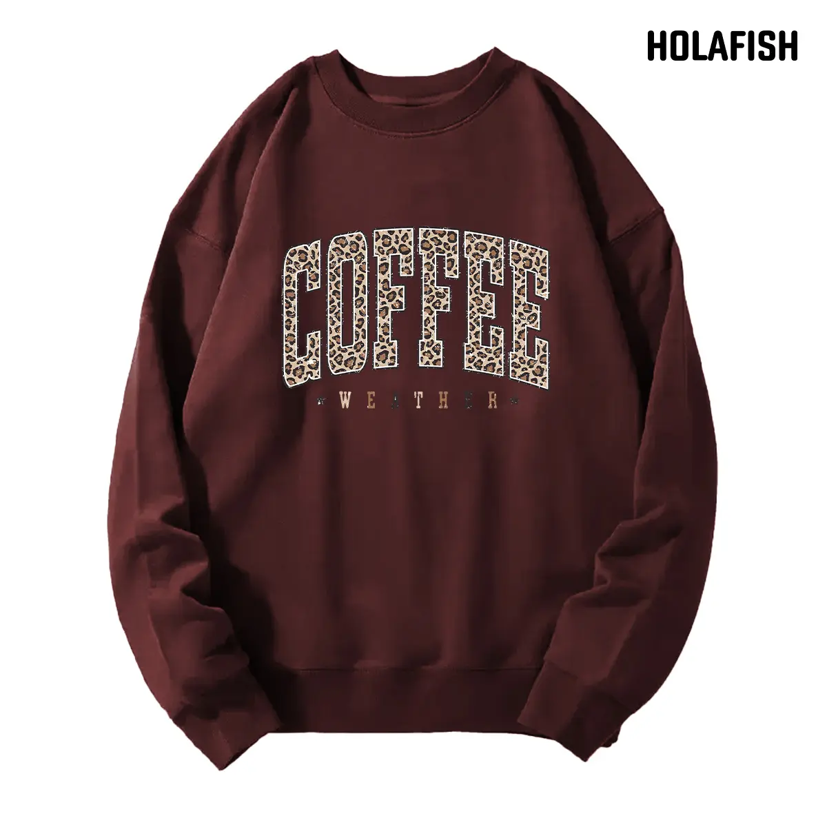 Holafish Women's Retro Christmas Print Sweatshirt, Soft Cotton Fleece Pullover, Oversized Long Sleeve Everyday Lady Tops for Holidays, Loose, Piece, Round Neck, Polyester, Basic Style, Lazy Outfit, Casual Fit, Fleece Lined, Crew Neck, Oversize Fit, Cold W