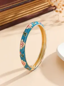 Elegant Enamel Bracelet Bangles for Women, Ethnic Style Jewelry, Small Floral Pattern Design, All Season Wear