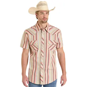 ROCK&ROLL SHIRT  MENS DARK BROWN  SHORT BMN3S08309