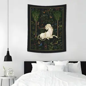 Unicorn Pattern Tapestry, 1 Count Fantasy Unicorn Design Wall Hanging Decor, Wall Art for Home Living Room Bedroom Office