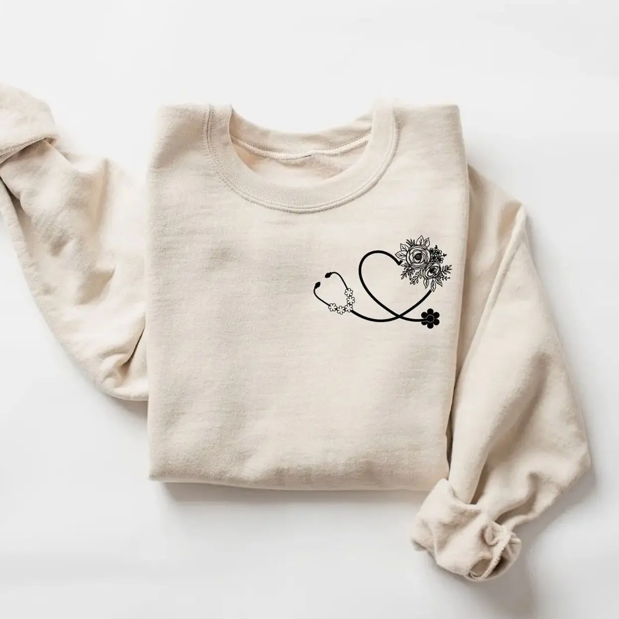 Cute Nurse T-Shirt/Sweatshirt/Hoodie, Floral Stethoscope Shirt, Nursing School Gift, Healthcare Gift, Medicine Shirt, Doctor Shirt, Medical Assistant