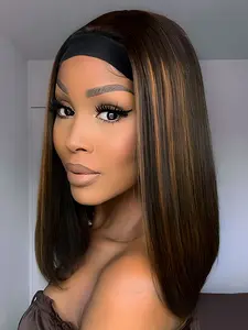 Long Straight Headband Wigs for Women, Glueless Headband Wig, Gorgeous Fluffy Wigs with Headband, Synthetic Heat-Resistant Wigs for Party & Daily Use