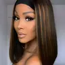 Women's Headband Wig, Medium Length Straight Hair, Mixed, Heat Resistant Fiber, No Glue, Perfect for Daily Events, Straight Headband Wigs