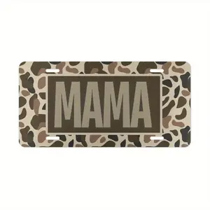 US 2025 TikTok shop Back To SchoolOld School Camo "MAMA" Vanity Plate/MOM Hunting License Plate/Country Life Vehicle Tag/Vintage Camo Truck Tag