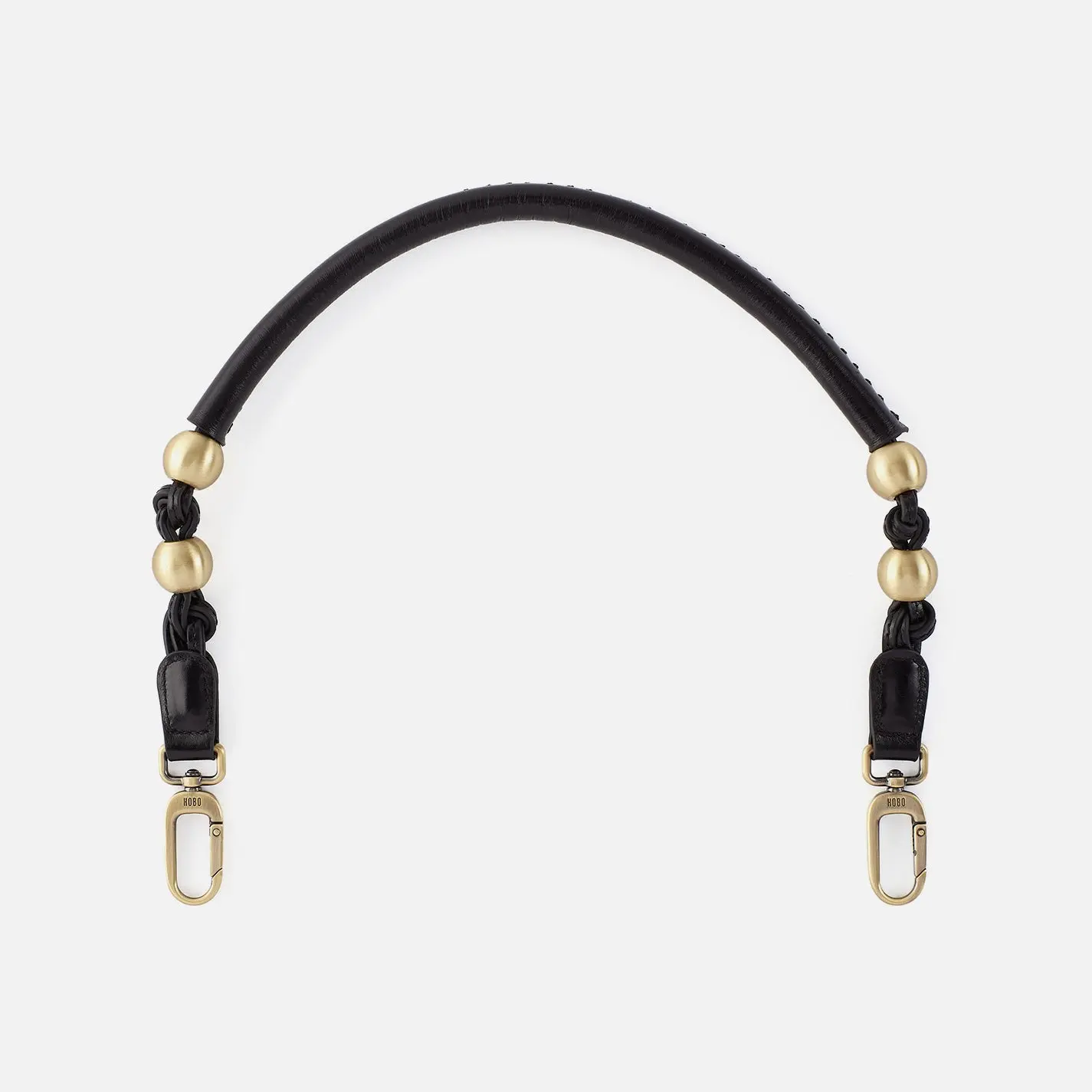 HOBO Polished Black Leather Tamborine Strap, Luggage & Bag Accessory, Crossbody Strap, Detachable Bag Straps