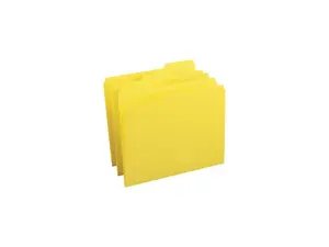Business Source Folders, 1/3-Cut Reinforced Tab, Yellow, 100/Box (BSN03173)