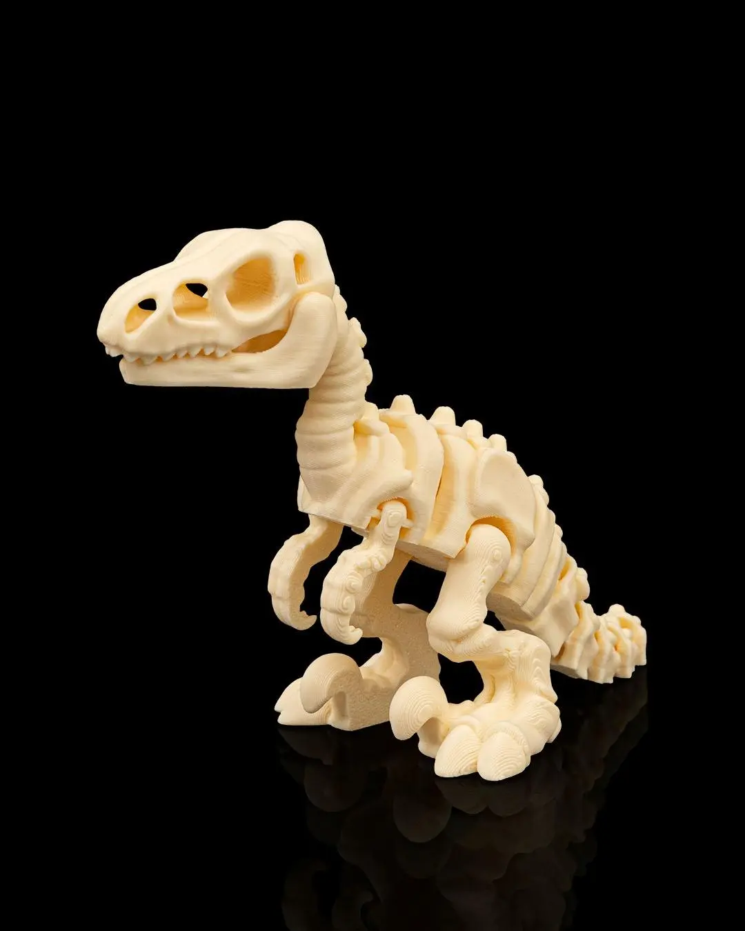 Articulated Velociraptor Skeleton – 3D Printed Poseable Dinosaur Figure