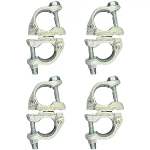 Swivel Scaffolding Clamps British Type For 1-3/4" to 1-9/10" OD tube, at any angles, 4 Pack