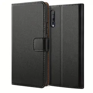 Mobile Phone Case For Samsung Galaxy A50 / Galaxy A50s / Galaxy A30s, With Kickstand PU Leather Card Slot Black Wallet Flip Protective Phone Case Cover