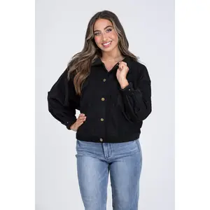 Midnight Women's Button Down Corduroy Shacket * Final Sale*