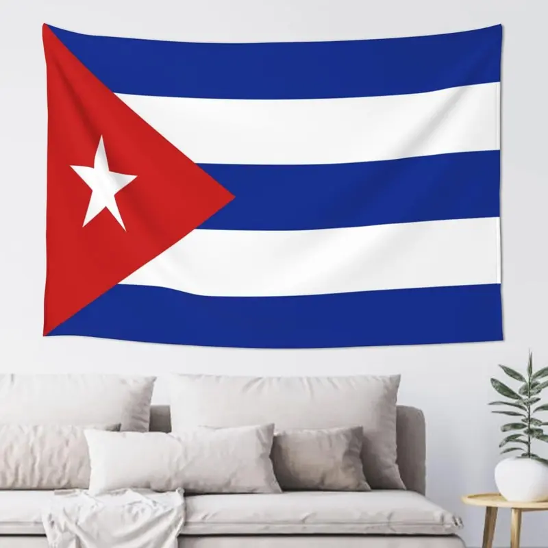 Cuba Flag Linen Lightweight Large Wall Hanging Tapestry (60x40 in) - Home Decor Supplies, Bedroom & Living Space Flags Decor, Large Flag Flags