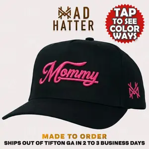 Mommy Madhatter's Embroidered Snapback Adjustable (Up To A Size 8 Head) Women’s Premium Trucker Hat