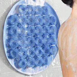 Self-Adhesive Silicone Back Scrubber Mat, Wall-Mounted Bath Tool, Soft Skin-Friendly, Waterproof, Reusable, Deep Cleansing, Shower Back Scrubber