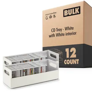 CD Tray - White with White interior (12 pack)
