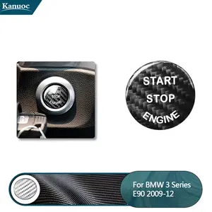 Car Engine Start Stop Button Cover Carbon Fiber Stickers For BMW E90 E46 E39 E36 E60 F30 F10 E87 E53 E70 G30 X5 5 Series