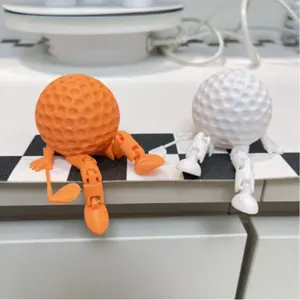 Car Golf Ball Sitting Figure Ornament, Mini Craft Decoration, Car Interior Desktop Computer Accessory, Indoor Outdoor Decor