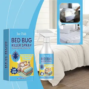 Jue-Fish All-Round Protection Bug Spray, Household Indoor Formula to Get Rid of Bed Bugs, Lice and Mites, Suitable for Dorms, Bedroom Bedding and Furniture