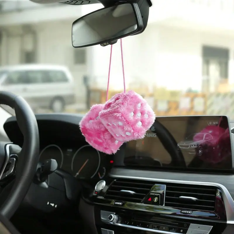 Dice Shaped Car Hanging Ornament, Cute Car Rearview Mirror Hanging Decoration, Universal Car Interior Decoration Accessories for Women & Men