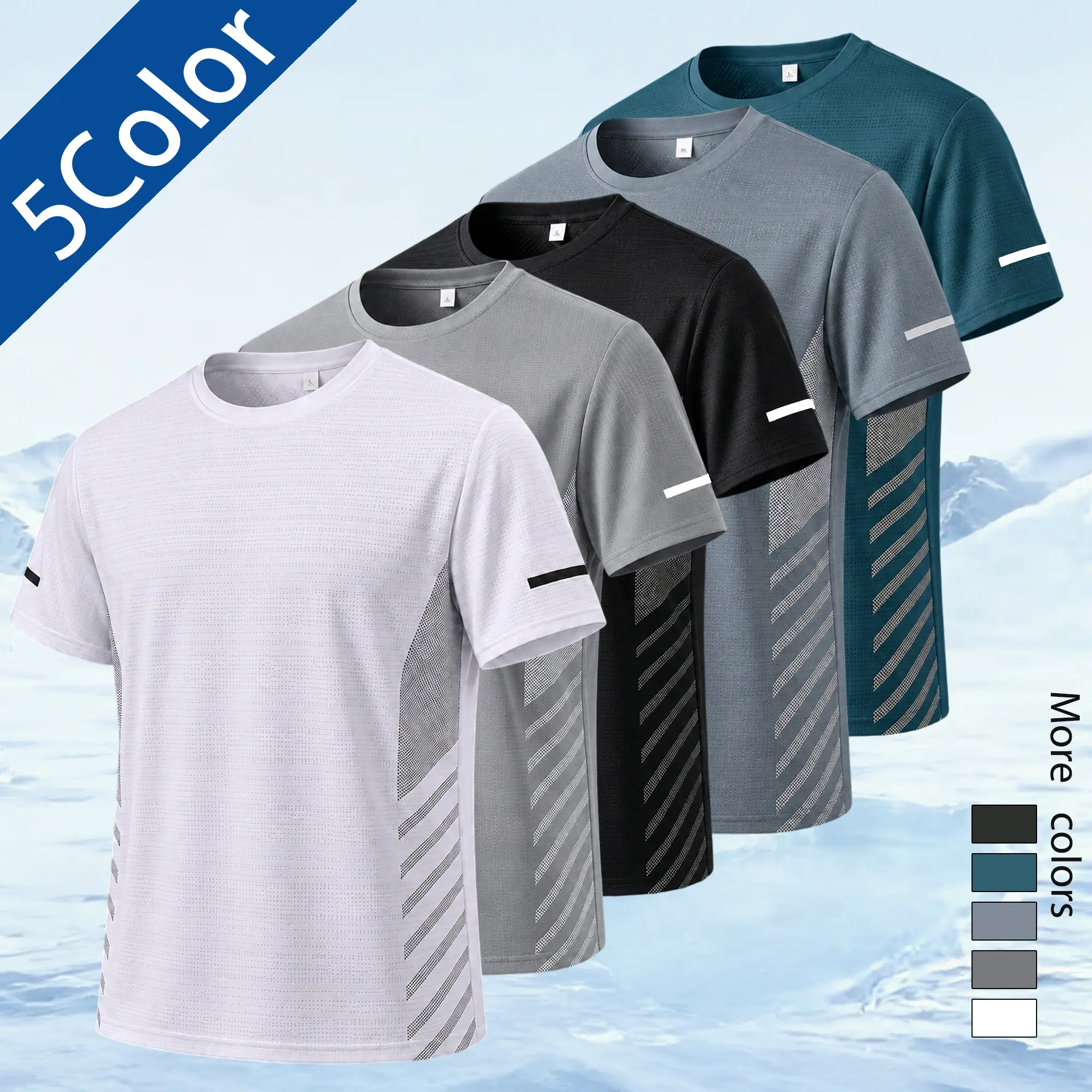 Men's short sleeved shirt, summer fashionable men's clothing, sports and fitness exercise, outdoor running and playing ball, basic versatile style with multiple colors to choose from, lightweight and breathable, comfortable for daily commuting  summerwins