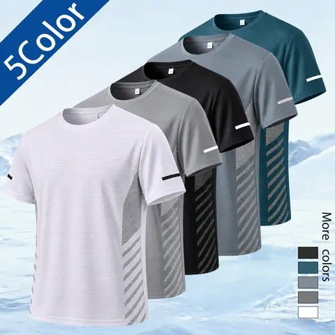 Men's T-shirts Quick Dry Breathable Athletic Workout Running Gym Short Sleeve Tee Printed Mesh Male Fashion Clothing Apparel cozy soft cool clean chic  sporty casual premium classic stylish durable trendy relaxed modern, Crew Neck Sportswear