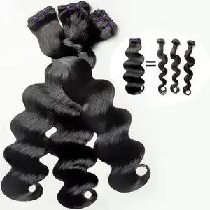 Body wave bundles human hair 3/4+body Wave Hair Wig Natural Black Unprocessed Virgin Human Hair Bundles Body Wave