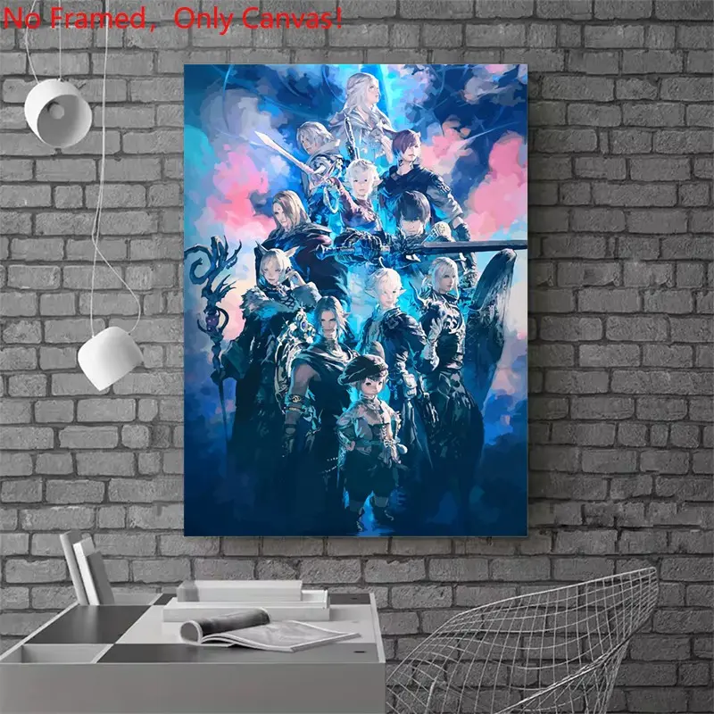 1 piece/set frameless canvas painting print poster, Game Poster art，Final Fantasy， a perfect gift for Video games loves, ideal gift for bedroom, living room, dorm hallway, kitchen, mural, wall decoration, room decor