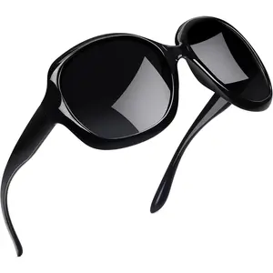 Oversized Sunglasses Womens Trendy Polarized Large Driving Sun Glasses Ladies UV Protective Big Sunnies Shades LED Light Blocking Stickers for