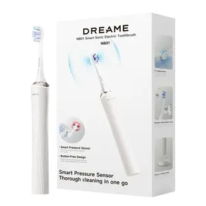 Summerwins DREAME NB01 Buttonless Electric Toothbrush — Oral Care Essential. Brush Instantly Upon Pickup, Automatic Speed ​​Adjustment, IPX7 Waterproof Rating. Includes 6 Replacement Brush Heads and a Wireless Charging Base.