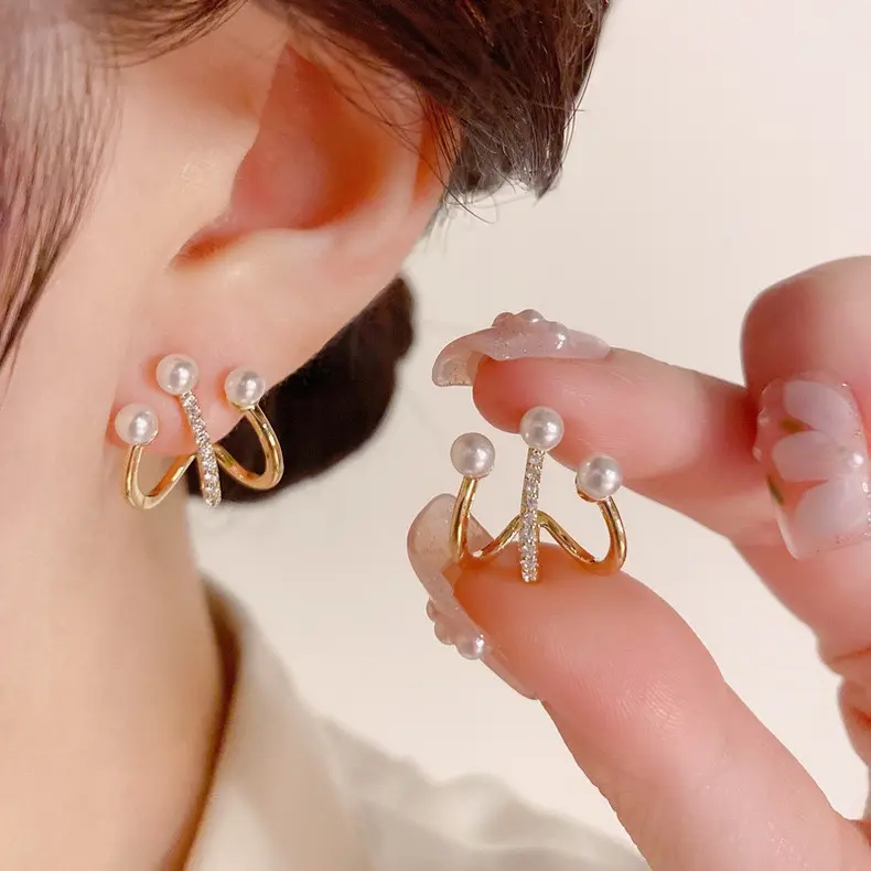 SR Pearl CO. Freshwater Pearl Corwn 14K Gold Filled Earring Unique Design Eye-Catching Women Gift Elegant Distinctive Jewelry