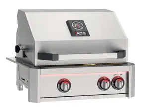 American Outdoor Grill L-Series 24-Inch 2-Burner Built-In Gas Grill With Rear IR Burner, Rotisserie Kit, Internal Lights & LED Multi-Color Lights