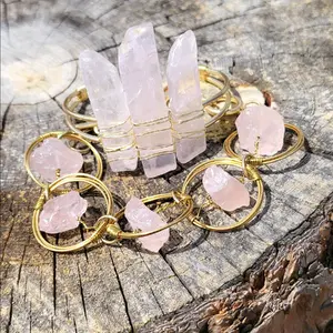 Love Stone •Goddess Bangles • Rose Quartz Bracelet • Crystal Bangle •Gemstone Cuff