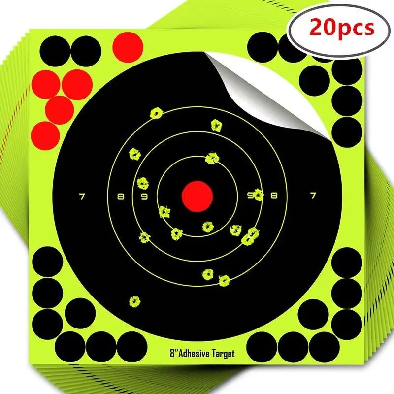 Shooting Target Sticker, 20pcs/set 8 Inch Target Practice Shooting Target Sticker, Outdoor Shooting Target Label, Archery Target Sticker for Outdoor Activity