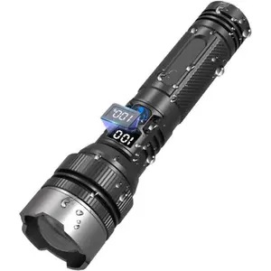 Flashlight(Zoomable), 2025 The Ultimate Survival Flashlight, USB Rechargeable Waterproof Handheld Flashlights High Lumens, with LED Digital Display