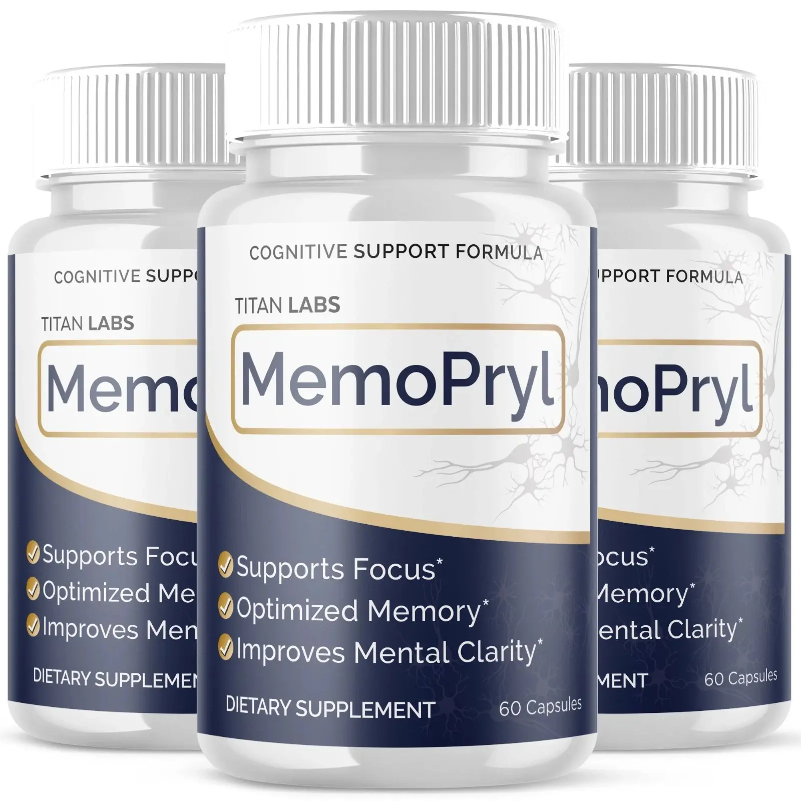 (3 Pack) MemoPryl Nootropic All Natural Brain Suppleement Memo Pryl 180 Capsules