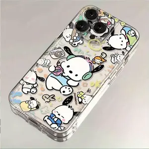 2025 Latest Sanrio Pochacco Cartoon Phone Case - Soft, Playful Design for foriphone 17/ 16/ 15/ 14/ 13/ 12/ 11, 16 Pro Max, 7/ 8/ 7 Plus, 8 Plus, 12 Mini, 13 Mini, XS Max, XR, XS, X, 16 Pro, 16 Plus Samsung S21 S22 S23 S24 S25 A series Transparent