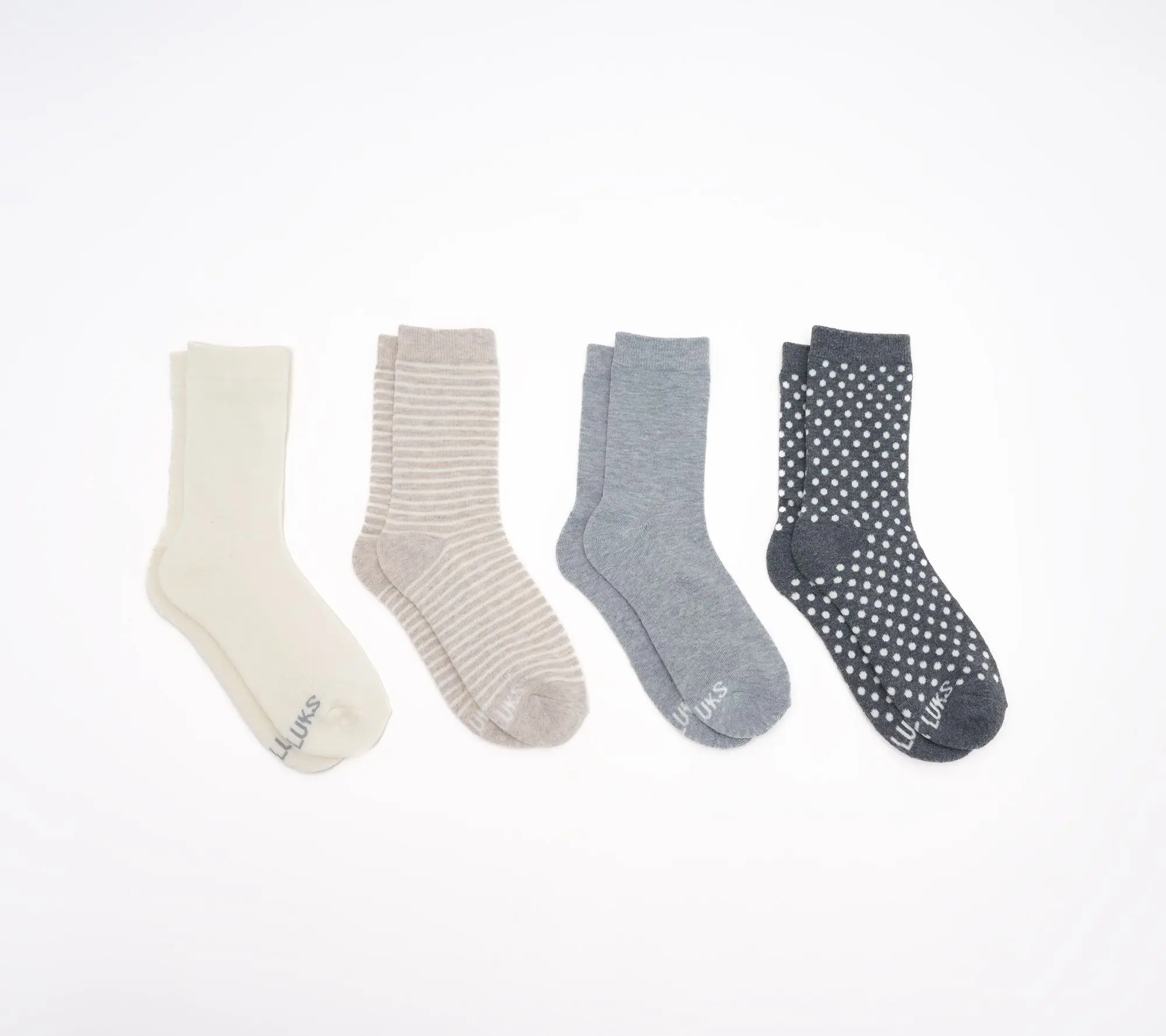 MUK LUKS Set of 4 Dream Step Crew Socks MUK LUKS Set of 4 Dream Step Crew Socks