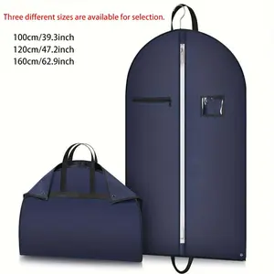 [1/3pcs Foldable Garment Bags with Pocket] 1/ 3pcs Travel Garment Bags for Hanging Clothes, Suit Bags for Closet Storage, Foldable with Pocket and Clear Window, Garment Covers with Zipper for Coats, Jackets, Shirts, Long Dresses