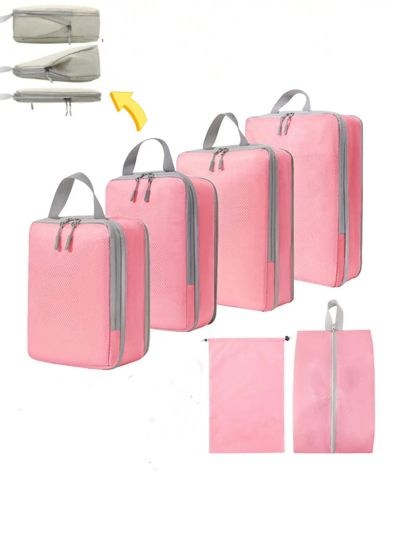 Expandable Compressible Cube Travel Storage Set, Travel Packing Cubes, Compression Travel Cubes, Travel Accessories, Packing Organizers, Durable Polyester Material, Ideal for Toiletries & Clothes, Perfect for Travel & Home Use, Travel Organizer Bag