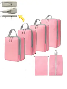 Expandable Compressible Cube Travel Storage Set, Travel Packing Cubes, Travel Accessories, Durable Polyester Material, Ideal for Toiletries & Clothes, Perfect for Travel & Home Use, Travel Organizer Bag