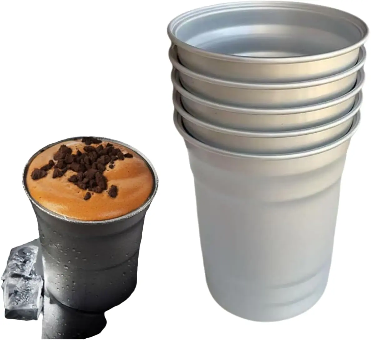 Environmentally friendly recyclable aluminum cup.Reusable aluminum cup,10 pieces of 9OZ,can be used in oven and dishwasher, camping, office,, beer, coffee and scenarios.(9oz)
