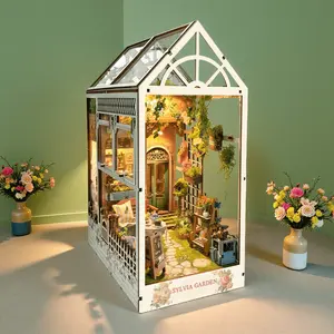 Silvia Garden - Book Nook Kit for Adults Booknook DIYMiniature House Kit 3D Wooden Puzzles for Adults WoodGifts for Book Lovers Women Friends SQ-22-26