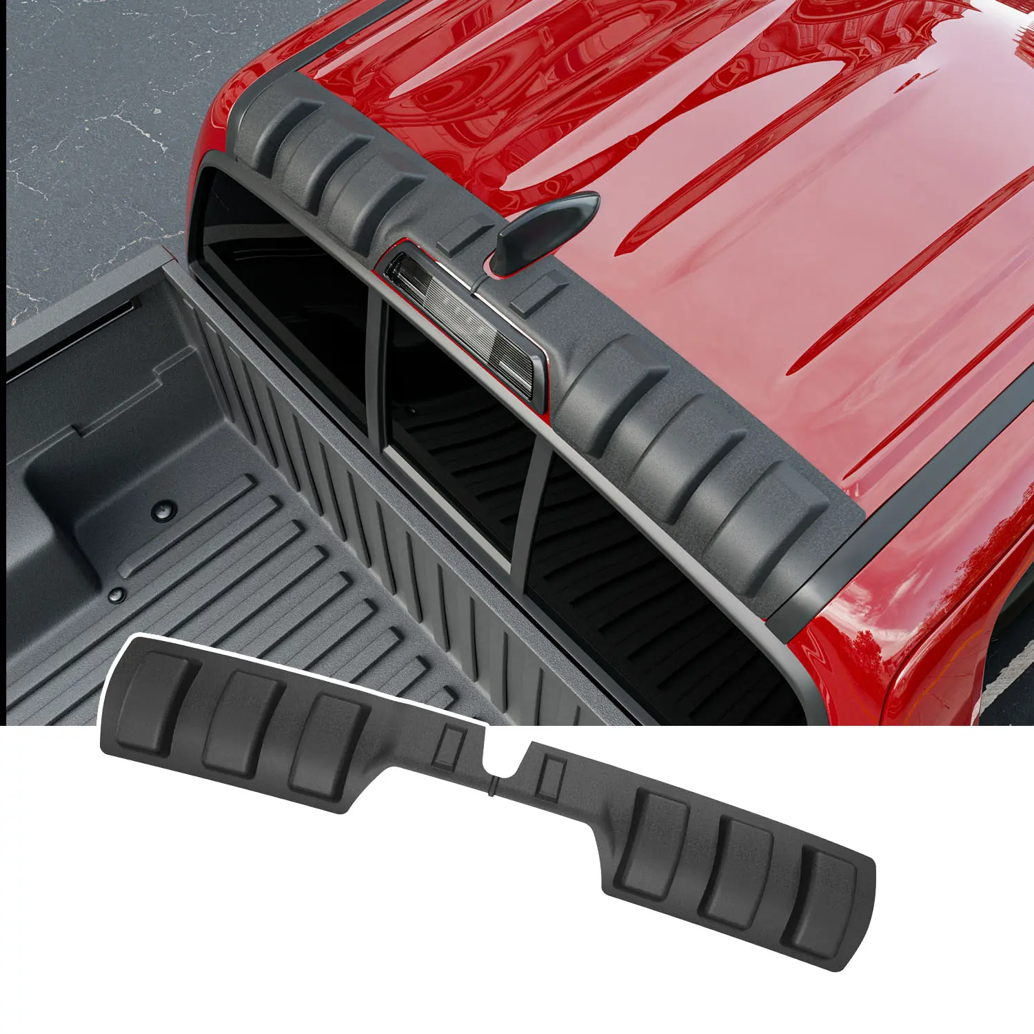 [Fits 16-23 Tacoma] Rear Roof Spoiler Compatible with 2016-2023 Toyota Tacoma Rear Roof Protector TPE Window Top Spoiler Replacement for 2016-2023 Toyota Tacoma Accessories