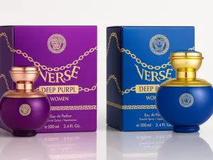 Women's Perfume Set - Deep Blue and Deep Purple - EDP 3.4oz Each -