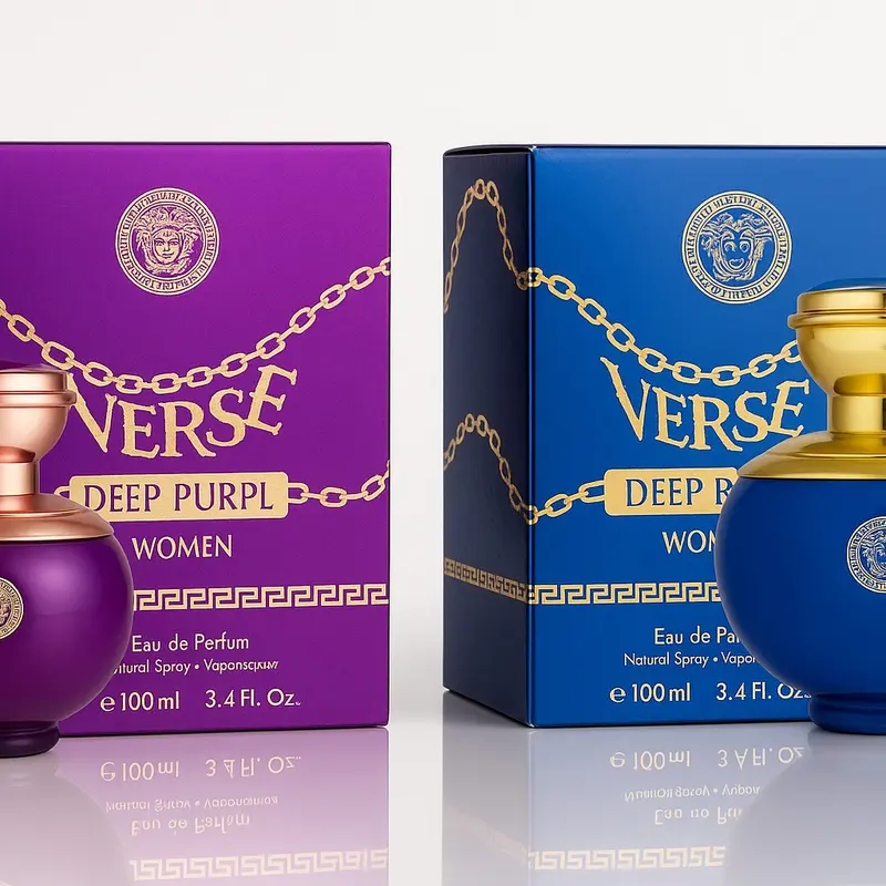 Women's Perfume Set - Deep Blue and Deep Purple - EDP 3.4oz Each -