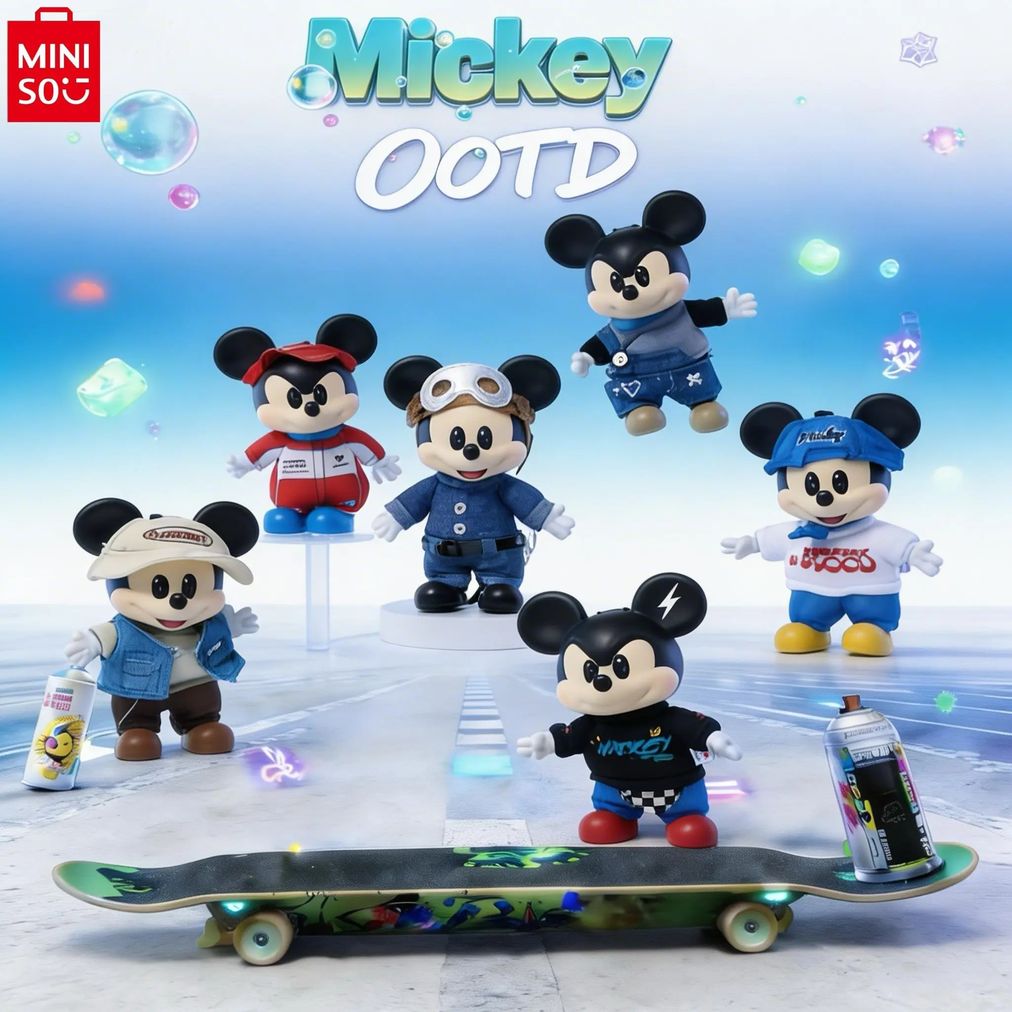 Disney Mickey OOTD Series Vinyl Plush Charm Blind Box Trendy Outfit Mickey Doll Pendants With Diverse Fashion Looks Cute Street Style Ornaments Great Surprise Collectible Gift For Mickey Fans