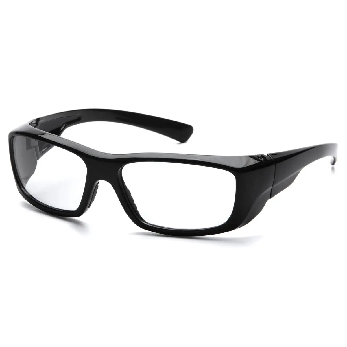 Pyramex Emerge Safety Glasses Black Frame Clear Full Magnifying Lens Eye Sports