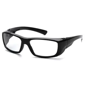 Pyramex Emerge Safety Glasses Black Frame Clear Full Magnifying Lens Eye Sports