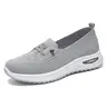 OFIREND Women's Knit Casual Fabric Sneakers - Slip-On Female Walking Trainers, Lightweight Breathable Wedge Shoes, Shock-Absorbing PVC Sole, Adjustable Drawstring Laces, Round Toe, Ankle Design for Seniors, All-Day Work Use